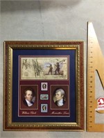 USPS Lewis Clark framed art and stamps