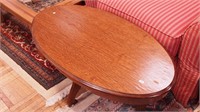 Oval oak table cut down as