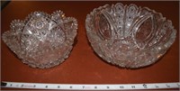 (2) ABP cut glass serving bowls