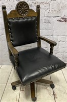 Executive Office Chair w/ Nail Head Trim, Carved