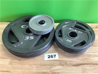 Metal Barbell Weights lot of 7 Multiple Sizes