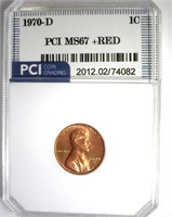 1970-D Cent MS67+ RD LISTS $3500