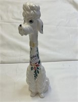 Ceramic poodle vase 12” T Japan hand painted