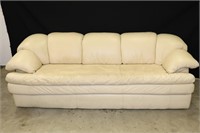 Heritage House Genuine Leather Cream Couch