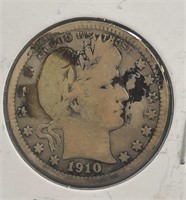 1910 Barber 25 Cent Coin