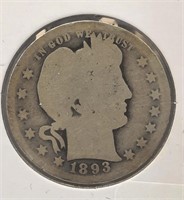 1893-O  Barber 25 Cent Coin