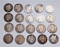 20 Barber Silver Quarters