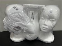 Lot of 3 - Styrofoam Mannequin Heads