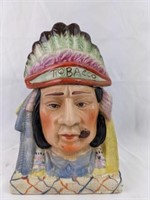 Antique Majolica Figurative Tobacco Head Jar