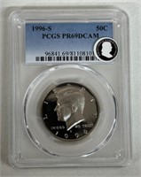 1996-S GRADED KENNEDY HALF DOLLAR