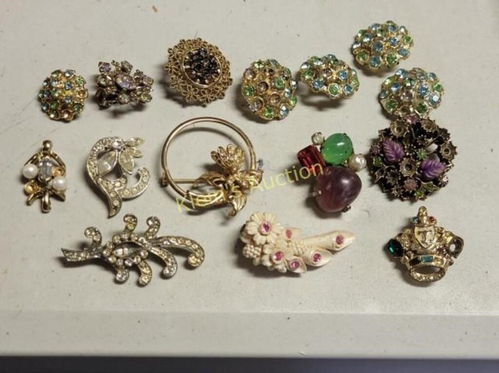estate jewelry lot for parts, gemstones, jellys to
