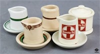 Dining Car Stoneware Creamers and Mustard Pot