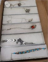 TRAY OF ASSORTED NECKLACES AND BRACELETS