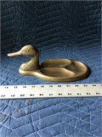 Vintage Brass Duck Trinket Tray
