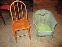 Lot (2) Antique Child's Chairs
