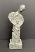 Mother & Child Soapstone Sculpture, Signed S