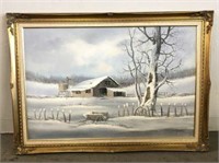 Winter Landscape Oil on Canvas by Gorley