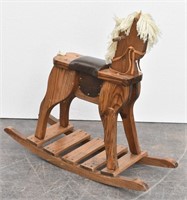 Wood Rocking Horse Toddlers Ride On Toy