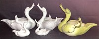 Lot of 5 Vintage "Hull" Pottery Swans