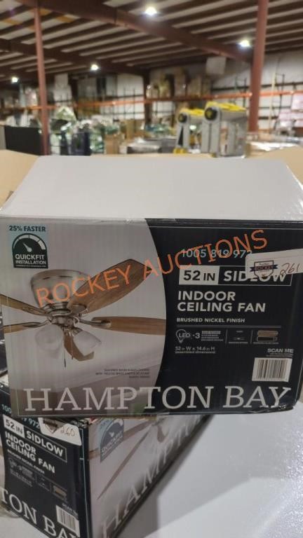 Hampton Bay 52" sidlow indoor ceiling fan
