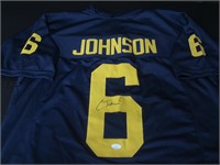 MICHIGAN CORNELIUS JOHNSON SIGNED JERSEY COA