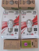 6 Feit Electric LED Ceiling Fan bulbs. 25 watt rep