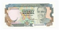 1990 Zambia 20 Kwacha Note