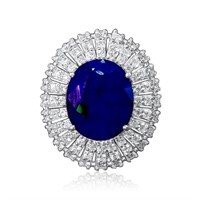 14K WHITE GOLD 8.76CT SAPPHIRE 1.42CT DIAMOND RING