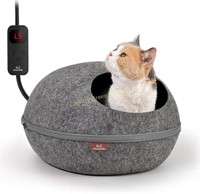 Heated Cat Bed  Adjustable  Deep Gray
