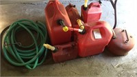 Gas cans and hose