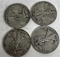 (4) US 1/2 Dollars (Walking Liberty), Silver