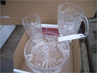 Crystal Bowl, Crystal Pitcher and Crystal Vase