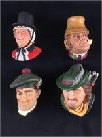 4 Bossons England Chalkware Heads