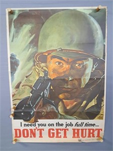 Authentic 1943 Don't Get Hurt Poster