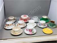 assorted cups/ saucers