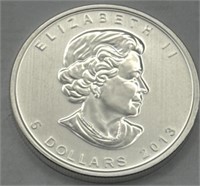 (KK) 2013 Silver Canada Maple Leaf $5 Coin 1oz