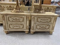 Pair French Provincial 2-Drawer Nightstands