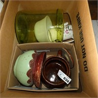 Boxlot of Glass Jar, Pottery, Etc