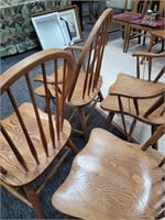 Set of 4 oak chairs 2 captin