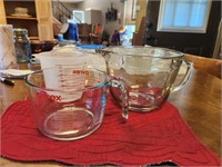 Pyrex 4 cup and Anchor Hocking 8 Cup Measuring