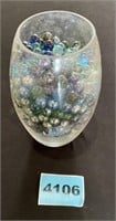 5Clear Glass Vase W/Marbles, 9"
