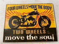 Motorcycle Metal Sign 12"W x 9.5"H