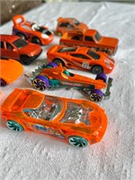 Various toy cars orange theme