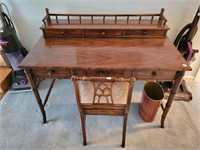 BAMBOO STYLE 6 DRAWER WRITING DESK W/CHAIR