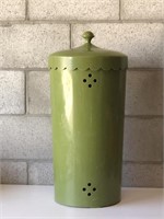 Large Vintage Avocado Green Trash Can