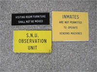 Assorted Prison Plastic Signs  largest 10x8