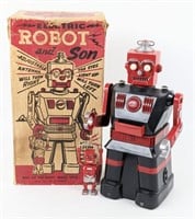 Marx Battery Op. Robot & Son w/ Original Box