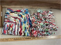 Homemade colorful rag rugs