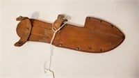 Leather Sheath holds 2 Knives 9 3/4"L