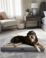 OhGeni XL Dog Bed  Non-Slip  41 x 28 x 4 in  Gray